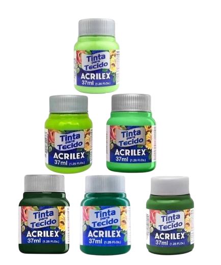 TINTA TECIDO ACRILEX VERDES